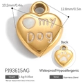 Goldener herzförmiger Edelstahl-Haustieranhänger mit 'my DOG' Gravur und Pfotenabdrücken - Goldenes Herz 'my DOG' Pfotenabdruck Anhänger (PJ93615AG)