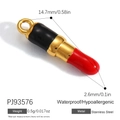 Lipstick charm pendant in 18K gold plated stainless steel, waterproof and hypoallergenic - Lipstick Charm Style (PJ93576)