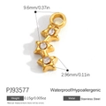 Waterproof 18K gold plated stainless steel triple star pendant with sparkling crystals - Connected Stars Style (PJ93577)
