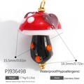Colorful mushroom pendant in red and purple dots, made of durable stainless steel - Red Polka Dot Mushroom(PJ93649B)