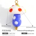 Colorful mushroom charm pendant in red and yellow dots with stainless steel loop - White Multicolor Dot Mushroom(PJ93649E)