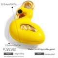 Waterproof gold-plated stainless steel yellow duck pendant charm for jewelry making - Yellow Duck Style (PJ93582)