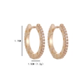Elegant gold round hoop earrings with pavé-set white zircon stones for women - Gold