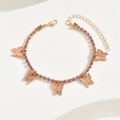 Détails du bracelet papillon doré avec strass roses et fermoir mousqueton ajustable - Collier Rose / [{'1': {'de': '1', 'el': '1', 'en': '1', 'es': '1', 'fr': '1', 'it': '1', 'nl': '1'}}]