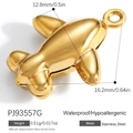 Golden stainless steel airplane pendant, waterproof and hypoallergenic jewelry charm - Gold Airplane B (PJ93557G)