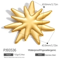 Waterproof gold irregular star stainless steel pendant 43.9mm hypoallergenic charm - Polygonal Star (PJ93536)