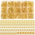 210-teiliges Set Haarclips für Flechtfrisuren in Gold und Silber mit Box - Gold Set (PC Box) / Gold