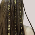 Gouden gevlochten haarringen met sterhangers en holle manchetten voor DIY kapsels - Gouden Stijl