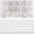 210-teiliges silbernes Haarschmuck-Set mit Ringen und Clips in einer Aufbewahrungsbox - Silber Set (PC Box) / Silber