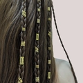 Set van gouden holle metalen haarringen en bladbedels voor het invlechten van dreadlocks - Goud Stijl 1