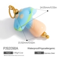 Blue mushroom pendant charm in stainless steel with colorful macaron dots finish - Blue Cap Pink Stem Mushroom(PJ92098A)