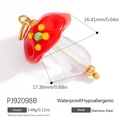 Exquisite red mushroom glass pendant with stainless steel ring for DIY jewelry making - Red Cap Multicolor Dot Mushroom(PJ92098B)