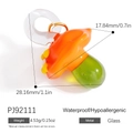 Colorful glass mushroom pendant in orange and green with detailed size and weight specs - Orange Cap Green Stem Mushroom(PJ92111)