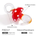 Polished red mushroom charm pendant with white dots for DIY necklaces, item PJ92117 - Red Cap White Dot Mushroom(PJ92117)