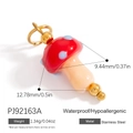 Red and white polka dot mushroom charm in stainless steel for DIY jewelry making - Red White Polka Mushroom(PJ92163A)