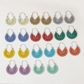 Orecchini bohémien geometrici cavi in lega in diversi colori vivaci per donna - Collezione da 11 Pezzi