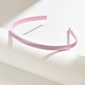 Dettaglio del cerchietto da 1 cm rivestito in raso rosa chiaro per accessori fai da te - Rosa
