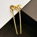 Eleganter vergoldeter Schleifen-Haarstab mit U-Form zum Sichern von Dutts - Goldimitat