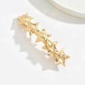 Primer plano de pasador de pelo de estrella dorada con cinco estrellas y sombras elegantes - Estilo Pentagrama Dorado (E5503)