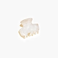 French minimalist acetate claw clip in milky white with pearlescent finish for hair - White (D4237)