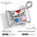 Colgante de caramelo en acero inoxidable chapado en oro 18k con patrones de corazones - Estilo Caramelo Dulce(PJ91221S)