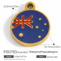 18k gold plated stainless steel Australia flag round pendant charm for jewelry making - Australia