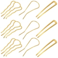 Set di forcine per capelli dorate minimaliste a forma di U per acconciature ed eleganti - Set Tonalità Oro