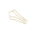 Close-up of golden alloy U-shaped wave hair pins with a smooth polished finish - 4-Prong (KC Gold)