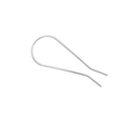 Polished silver alloy U-shaped hair pin with a minimalist four-tooth wave design - 2-Prong (Silver)