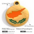 Αδιάβροχο επιχρυσωμένο μενταγιόν 18k από ανοξείδωτο ατσάλι με χάρτη της Κύπρου - Cyprus