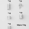 Set van 50 zilveren haarringen en holle manchetten voor DIY dreadlock-haarsieraden - Zilver Stijl 4