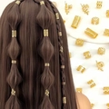 Gouden holle metalen haarringen voor dreadlocks en creatieve gevlochten kapsels - Goud Stijl 4