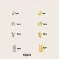40-delige set dreadlock-accessoires en metalen vlechtringen in goud en zilver - Gemengde Stijl
