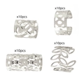 40er Set silberne Dreadlock-Perlen mit vier einzigartigen böhmischen geometrischen Mustern - Silber