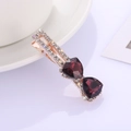 Barrette bec de canard en or rose avec pierres violettes et cristaux scintillants - Violet (B3206)