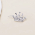 Barrette couronne argentée élégante avec strass brillants pour coiffure de fille - Couronne de Strass Blanc