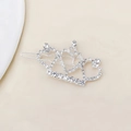 Barrette élégante en forme de couronne argentée avec strass brillants pour filles - Couronne cœur