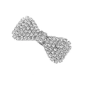 Pinza para el pelo con lazo plateado, cristales brillantes y diseño muy elegante - Lazo Pequeño Plateado (B6211)