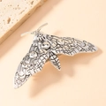 Fermaglio per capelli a forma di falena vintage in metallo argento con ali gotiche incise - Forma di Falena (K6314) / Argento