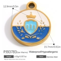Μενταγιόν σημαία San Marino από ανοξείδωτο ατσάλι 18K με μπλε φινίρισμα σμάλτου - San Marino