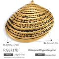 Goldener Muschelanhänger aus Edelstahl mit strukturierter Oberfläche und Glanzfinish - Gold Schwarzer Texturierter Muschel Anhänger (PJ93717B)