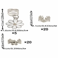 Gänseblümchen-Anhänger Set aus Legierung mit detaillierten Maßen und Mengenangaben pro Set - Silber