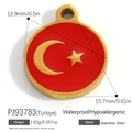 Μενταγιόν τουρκικής σημαίας από επιχρυσωμένο ατσάλι 18k με κόκκινο σμάλτο και μισοφέγγαρο - Turkey