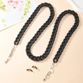 Chaîne mate noire pour lunettes ou masques avec charm GENTLE en métal et fermoir mousqueton - Noir