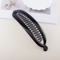 Pinza de banana negra brillante con dientes entrelazados para sujetar la coleta - Negro Brillante
