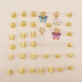 Set di 34 anelli per capelli boho dorati con ciondoli a farfalla e perle - Oro 34 Pezzi