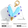 Herzanhänger aus 18K vergoldetem Edelstahl mit lila Emaille und wasserfestem Finish - Blau Lila Punkt Herz Anhänger (PJ93734A)