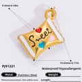 18k gold plated sweet candy bag pendant with colorful hearts made of stainless steel - Sweet Candy Bag Style (PJ91221)