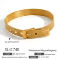 Bracelet en maille d'acier inoxydable doré avec boucle et largeur de 10,2 mm - Style de Boucle en Maille (SL41740)