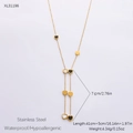 18k gold plated stainless steel heart Y-necklace featuring waterproof shells - 18K Gold Plated / Three-Color Heart Tassel Style (XL31196)